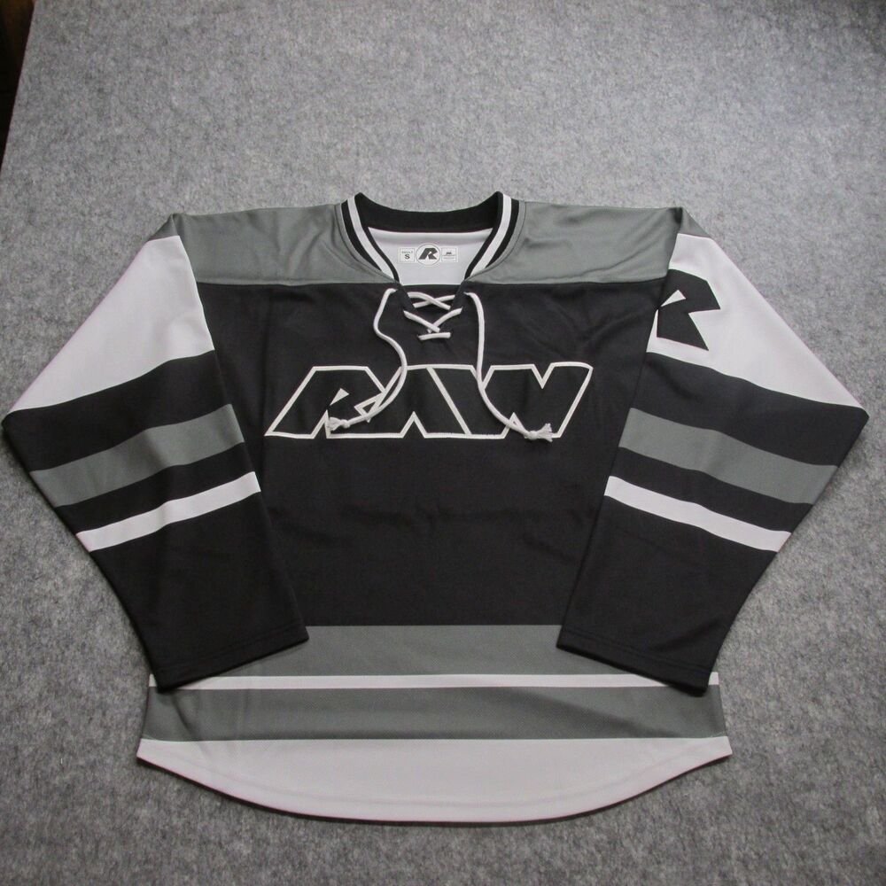 Cotapaxi Raw Nutrition hockey jersey with a lace-up neck black and grey S Adult